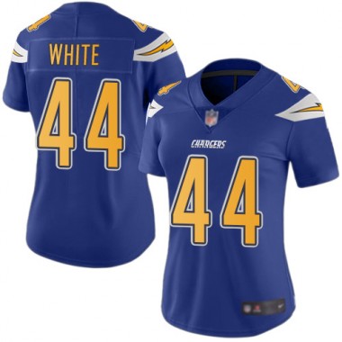 Los Angeles Chargers NFL Football Kyzir White Electric Blue Jersey Women Limited #44 Rush Vapor Untouchable